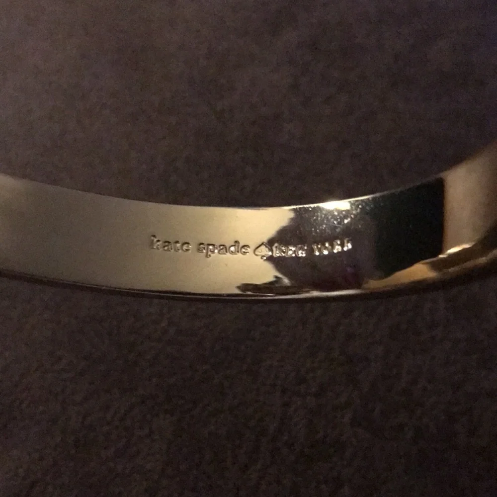 kate spade ivory hinged bangle bracelet with lock - Picture 5 of 5